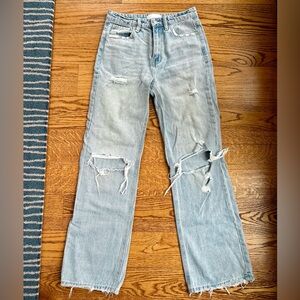 High-Rise distressed 90s flare jeans! Brand is Vervet, sold by VICI